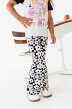 Retro Black and White Floral Flares - By Baano