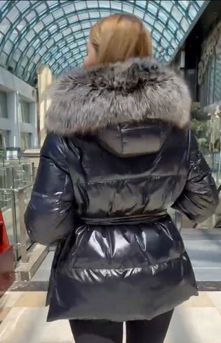 Genuine Silver Fox Premium Down Fill Jacket - By Baano