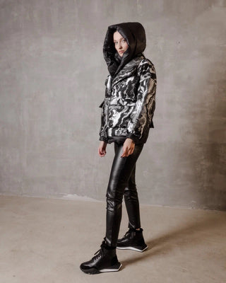 Marble Jacquard Down Fill Coat - By Baano