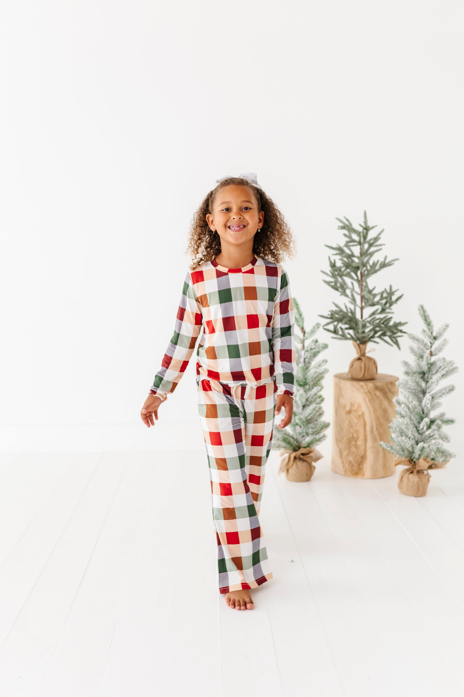 Holiday Plaid | GIRLS WIDE-LEG SET - By Baano