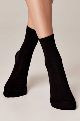 Cotton Socks Conte Classic 427 - Shimmering Heart Pattern - By Baano