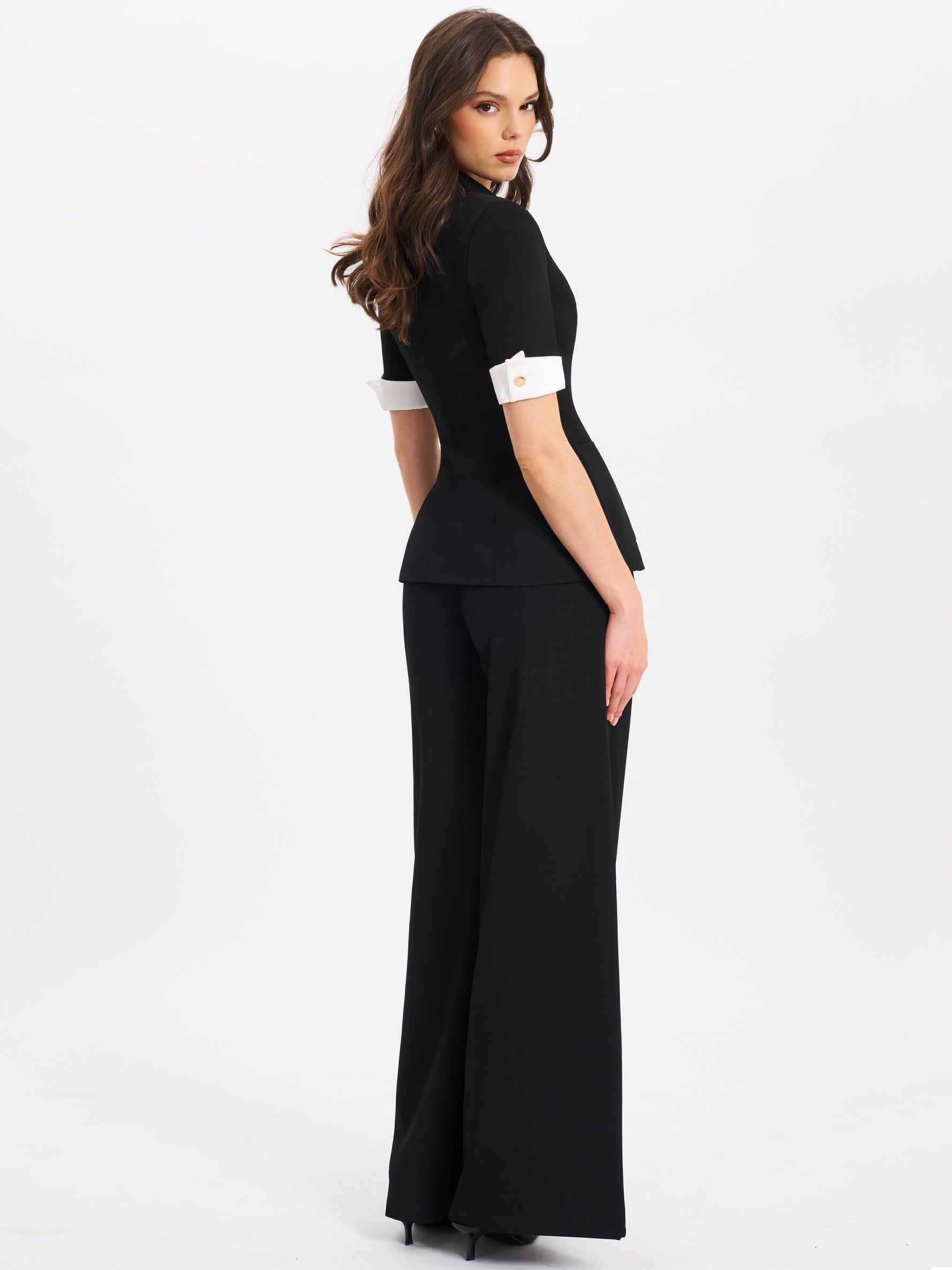 Aleeza Black Wide Leg Suit Pants Miss Circle