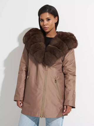 Genuine Polar Fox Fur Trim Rabbit Fur Insulated Parka - By Baano