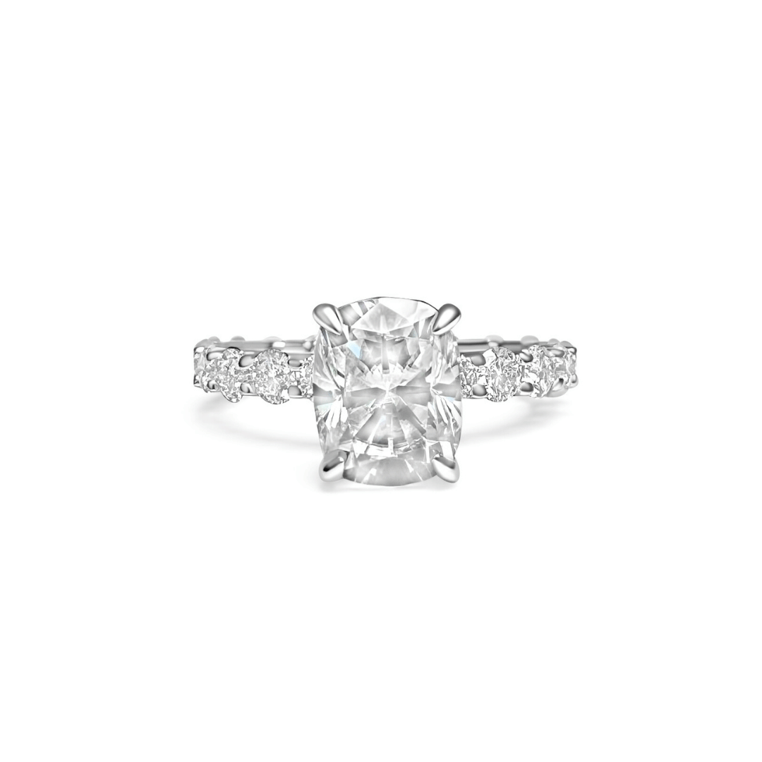 2.5ct Elongated Cushion Cut Eternity Engagement Ring Ring Deluxe Fine Jewelry