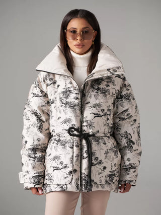 Monochrome Jacquard Down Fill Coat - By Baano