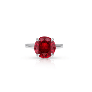 3.0ct Round Cut Lab Ruby Solitaire Engagement Ring Ring Deluxe Fine Jewelry