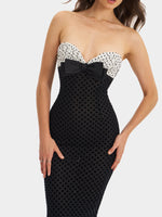 Faith Black and White Polka Dot Sweetheart Maxi Dress Miss Circle