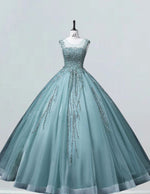 Green Prom Dress embroidered with Lace for women, Princess Party Dress women, ball gown for Party Women