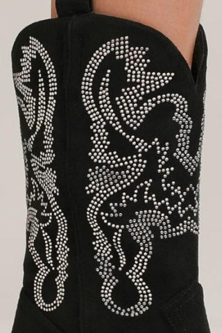 Mayfair Rhinestone Detail Point Toe Boots - By Baano
