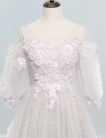 Women's Off-Shoulder Tulle Prom Gown with Lace Applique, Elegant Evening Dress