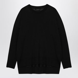 Black Wool Crew-neck Sweater - By Baano