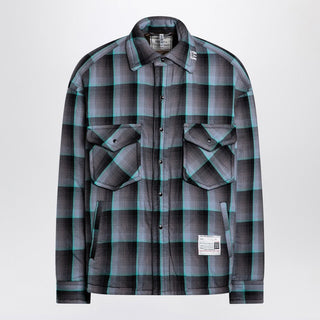 Blue Padded Shirt With Check Pattern - By Baano