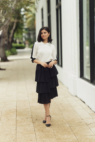 ARIA RUFFLE SKIRT IN BLACK