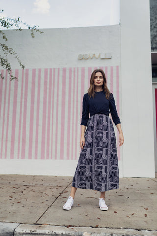 PAISLEY JUMPER IN NAVY