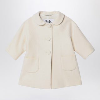 White Wool Blend Coat - By Baano