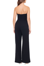 Betsy and Adam Tasha Strapless Back Zipper Side Pockets Tuxedo Jumpsuit