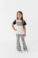 Retro Black and White Floral Flares - By Baano