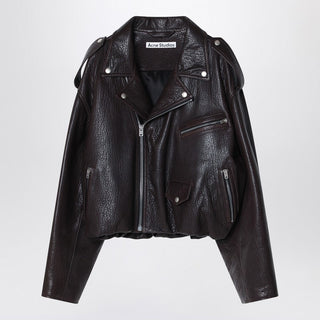 Brown Leather Over Bomber Jacket