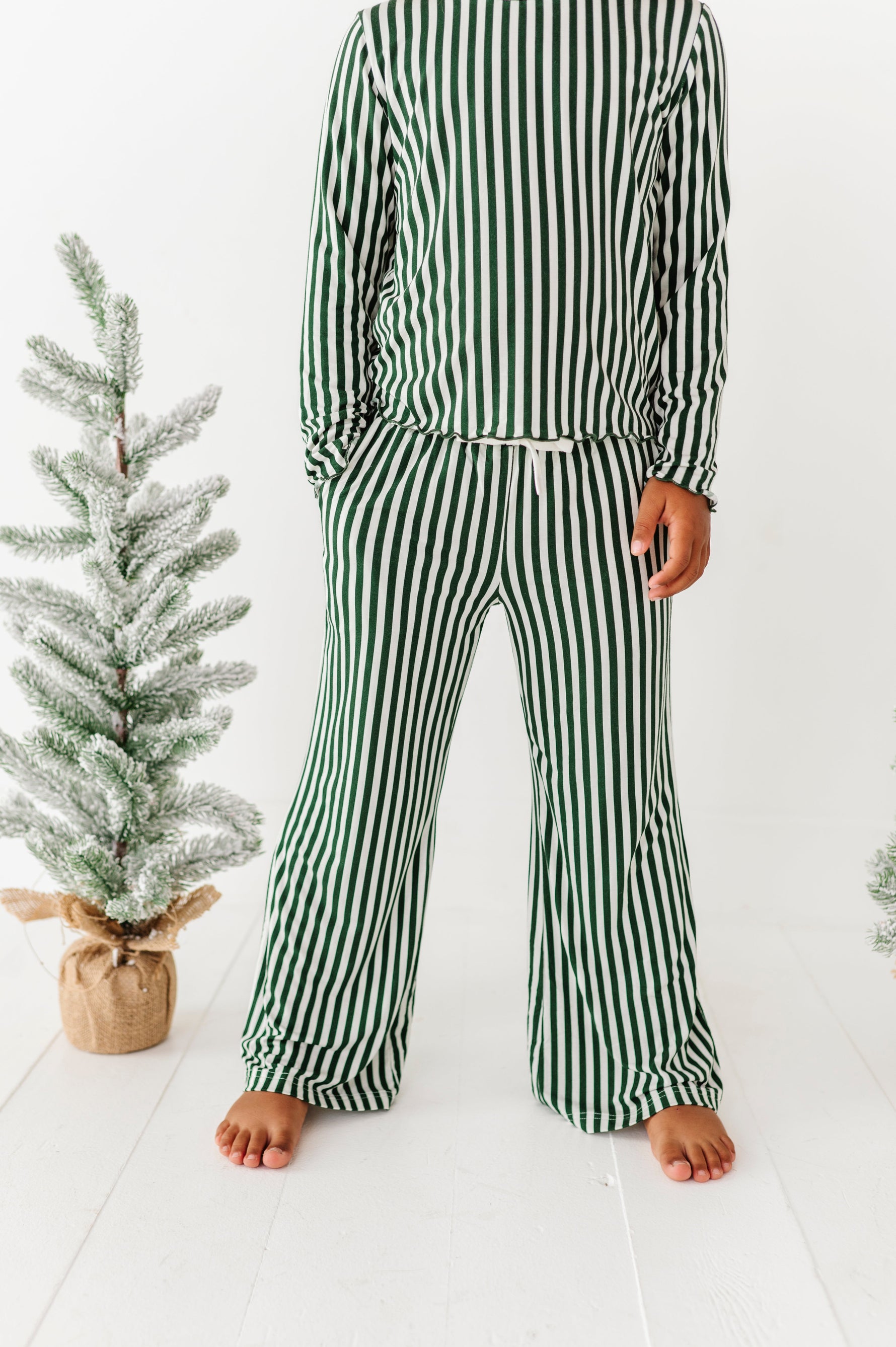 Green Stripes | GIRLS WIDE-LEG SET - By Baano