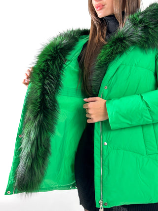 Genuine Silver Fox Fur Down Fill Parka - By Baano
