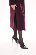 Cambridge Comfort Wraparound Wool Cashmere Coat in Royal Burgundy