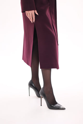 Cambridge Comfort Wraparound Wool Cashmere Coat in Royal Burgundy