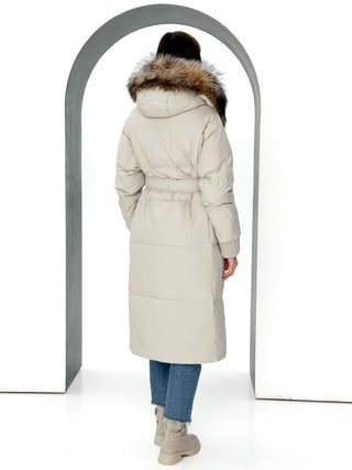Alice Genuine Silver Fox Down Fill Coat - By Baano