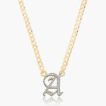Kid's Double Plated Gothic Initial Necklace