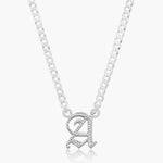 Kid's Double Plated Gothic Initial Necklace