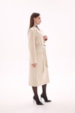 Denise Cashmere Blend Overcoat in Nude