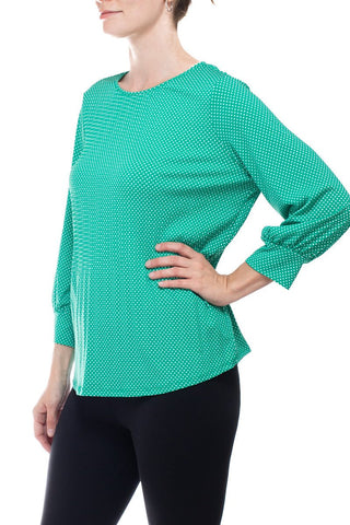 Adrianna Papell Crew Neck 3/4 Sleeves Crepe Top - Glamourous Grace