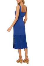 Adrianna Papell Scoop Neckline Sleeveless Tank Straps Fitted Bodice Crochet Trimmed Sheath Dress