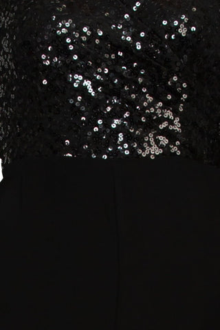 Adrianna Papell Sequin Faux Wrap V - Neck Jumpsuit - Glamourous Grace
