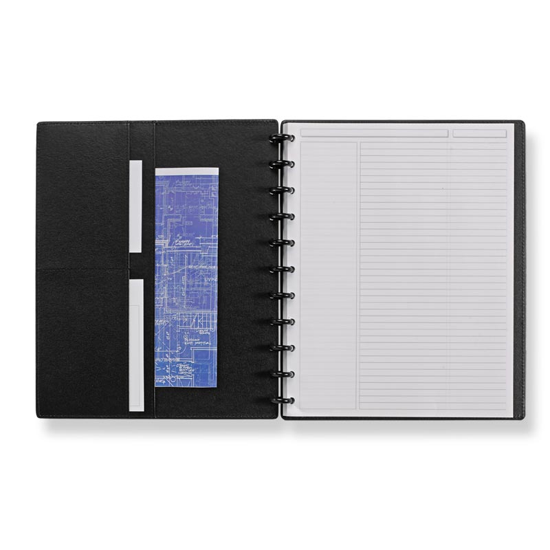 Circa Smooth Sliver Discbound Notebook with Pockets