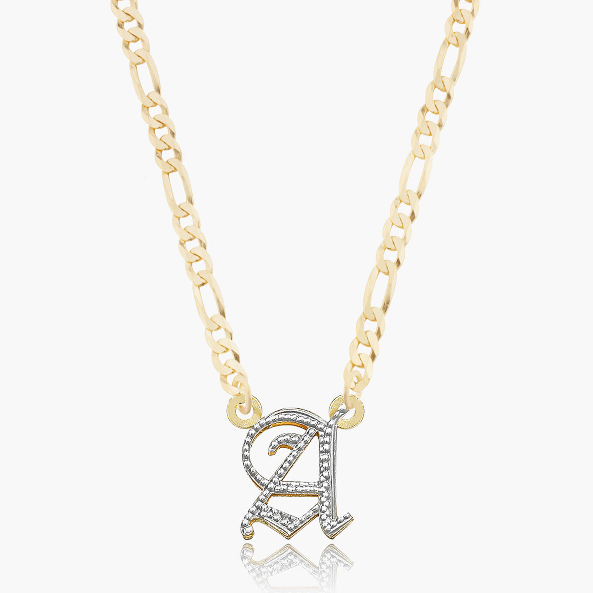 Kid's Double Plated Gothic Initial Necklace