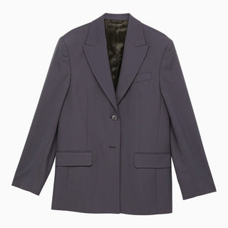 Blue single-breasted jacket in wool blend - By Baano