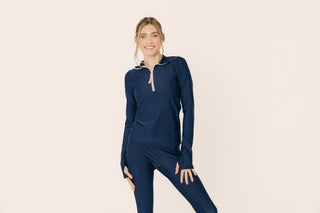 Women's UPF 50+ Sun Protective Swim Leggings - Navy