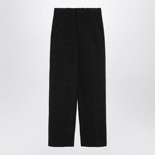 Black Straight Bouclé Trousers - By Baano