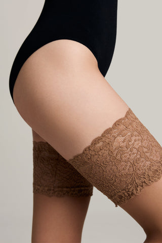 Fantasy Stockings Conte Amour - Openwork Elastic Band and Silk Effect - By Baano