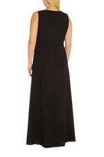 Adrianna Papell Crew Neck Sleeveless Jumpsuit With Skirt Overlay