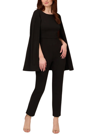 Adrianna Papell Crepe Jumpsuit Capelet - Glamourous Grace