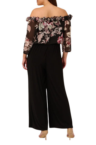 Adrianna Papell Plus Size Off - The - Shoulder Jersey Jumpsuit - Glamourous Grace