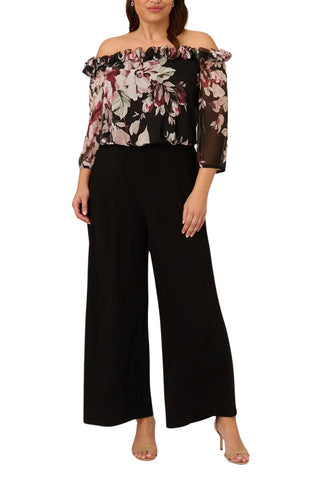 Adrianna Papell Plus Size Off - The - Shoulder Jersey Jumpsuit - Glamourous Grace