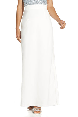 Adrianna Papell Elastic Waist Slit Back Long Crepe Skirt - Glamourous Grace