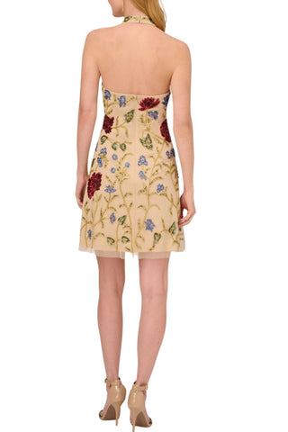 Adrianna Papell beaded mesh fit and flare cocktail dress - By Baano