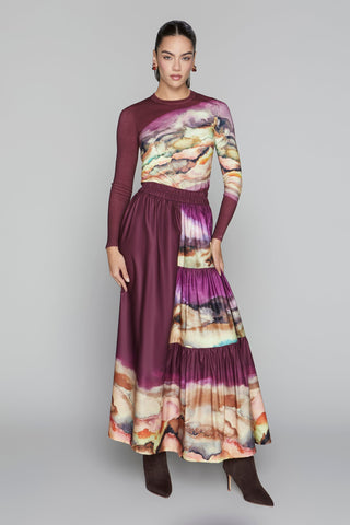 Wells Skirt in Merlot Ombre