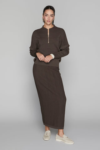 Canton Zip Top in Cocoa