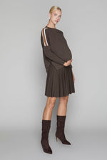 Maternity Infinity Skirt in Cocoa