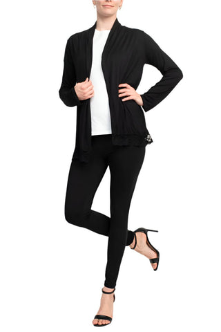 Anne Rose Open Front Long Sleeve Rayon Cardigan - Glamourous Grace