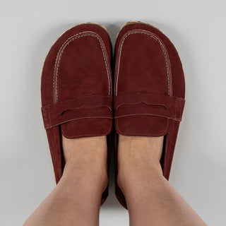 Women's Burgundy Penny Loafers